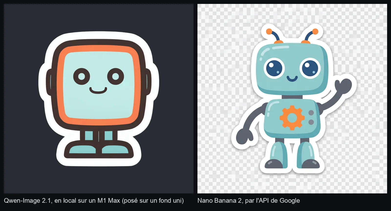 Un autocollant transparent chez Qwen-Image 2.1 et Nano Banana 2
