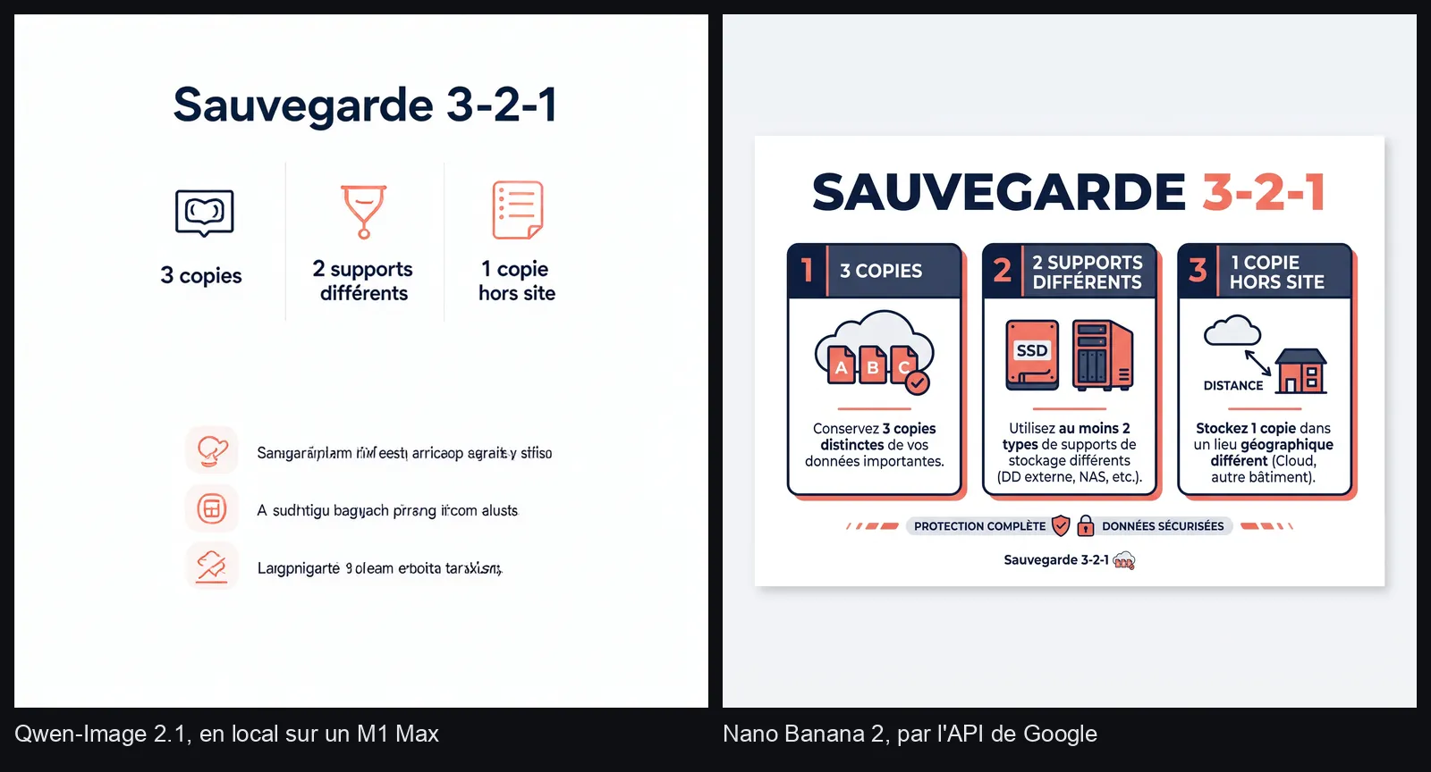 Une affiche en français chez Qwen-Image 2.1 et Nano Banana 2